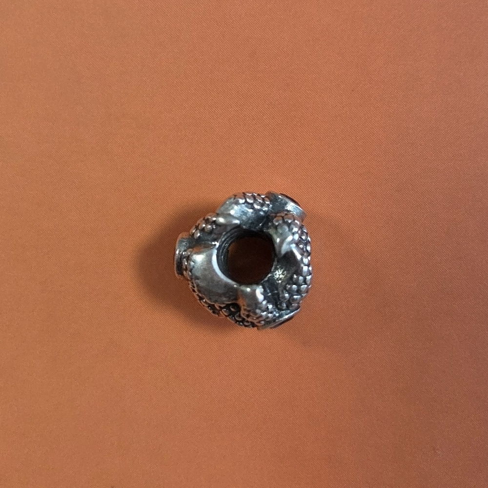 Pandora Retired Sterling Silver Sea Star Nautical Bead with Synthetic Blue Spine - Picture 4 of 5